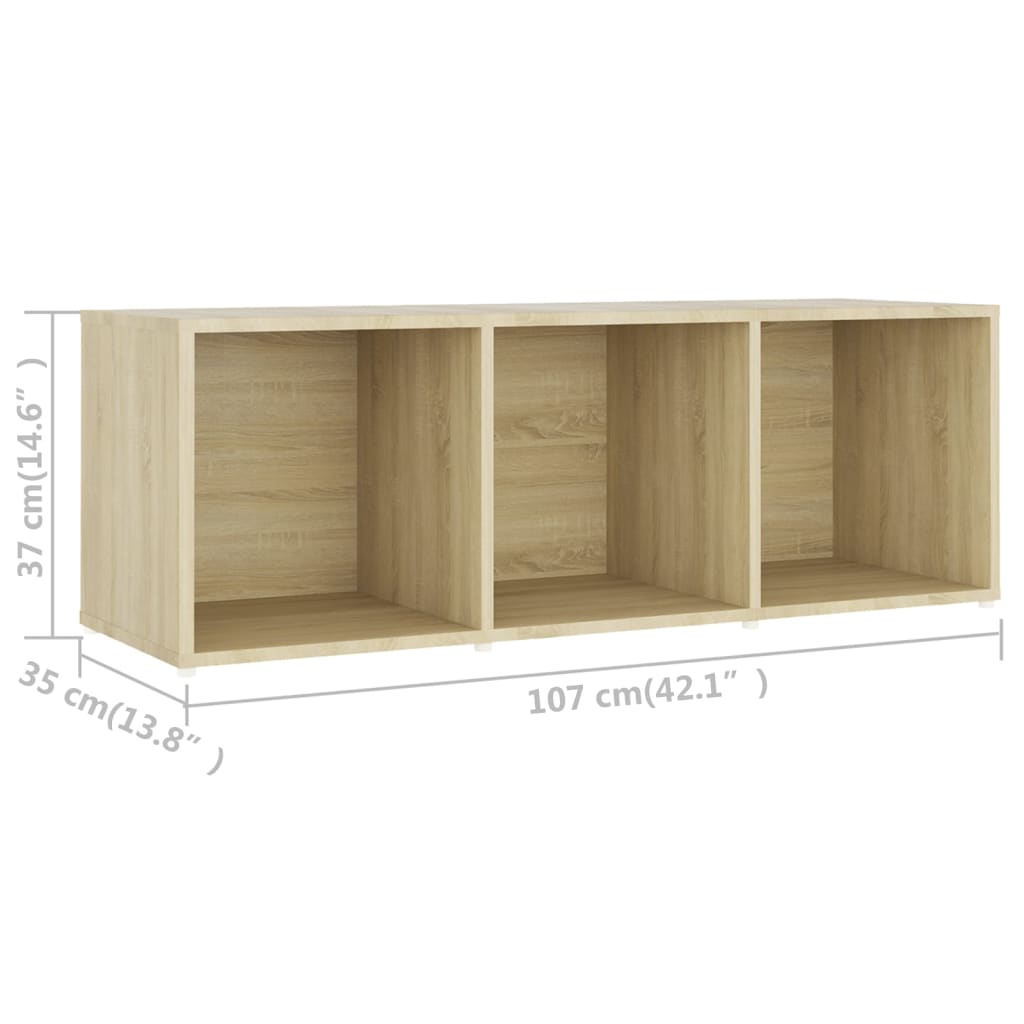 tv-skab 107x35x37 cm konstrueret træ sonoma-eg