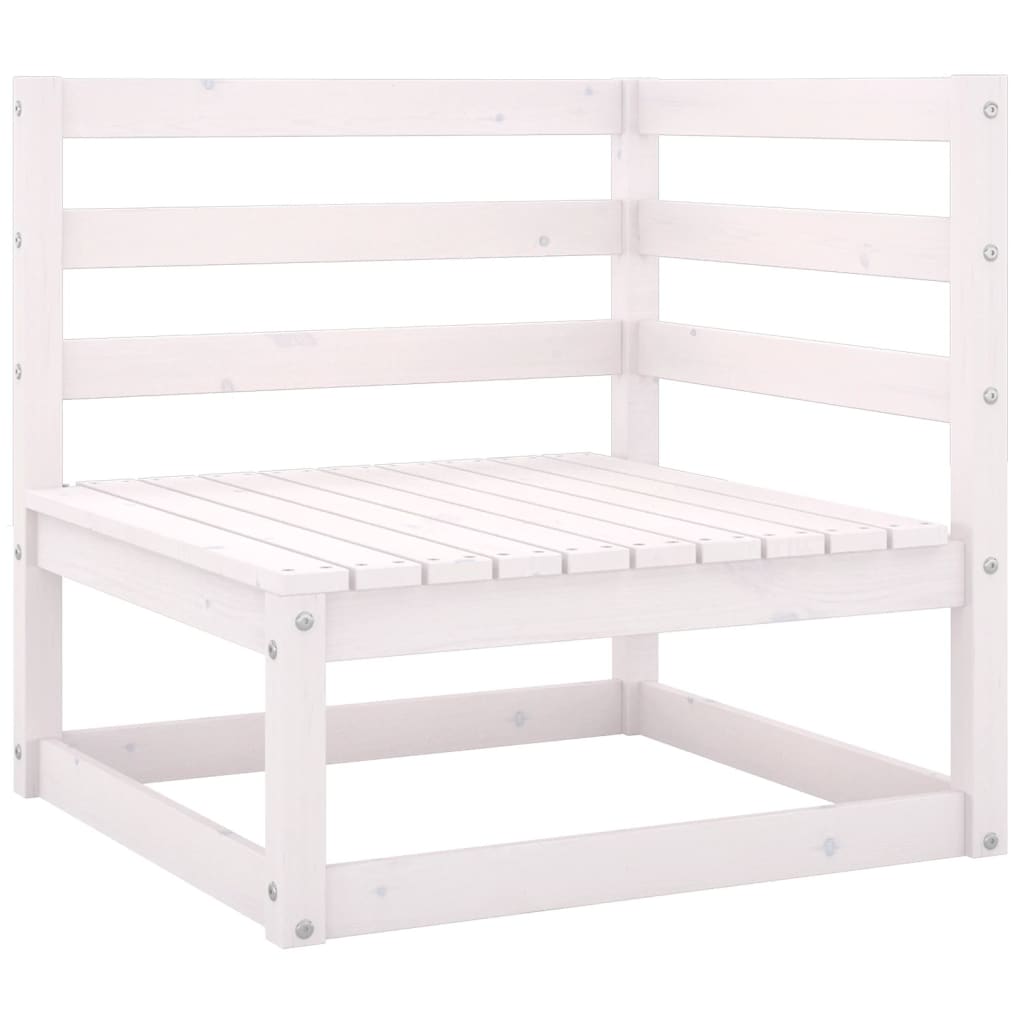 2-personers havesofa m. hynder massivt fyrretræ hvid