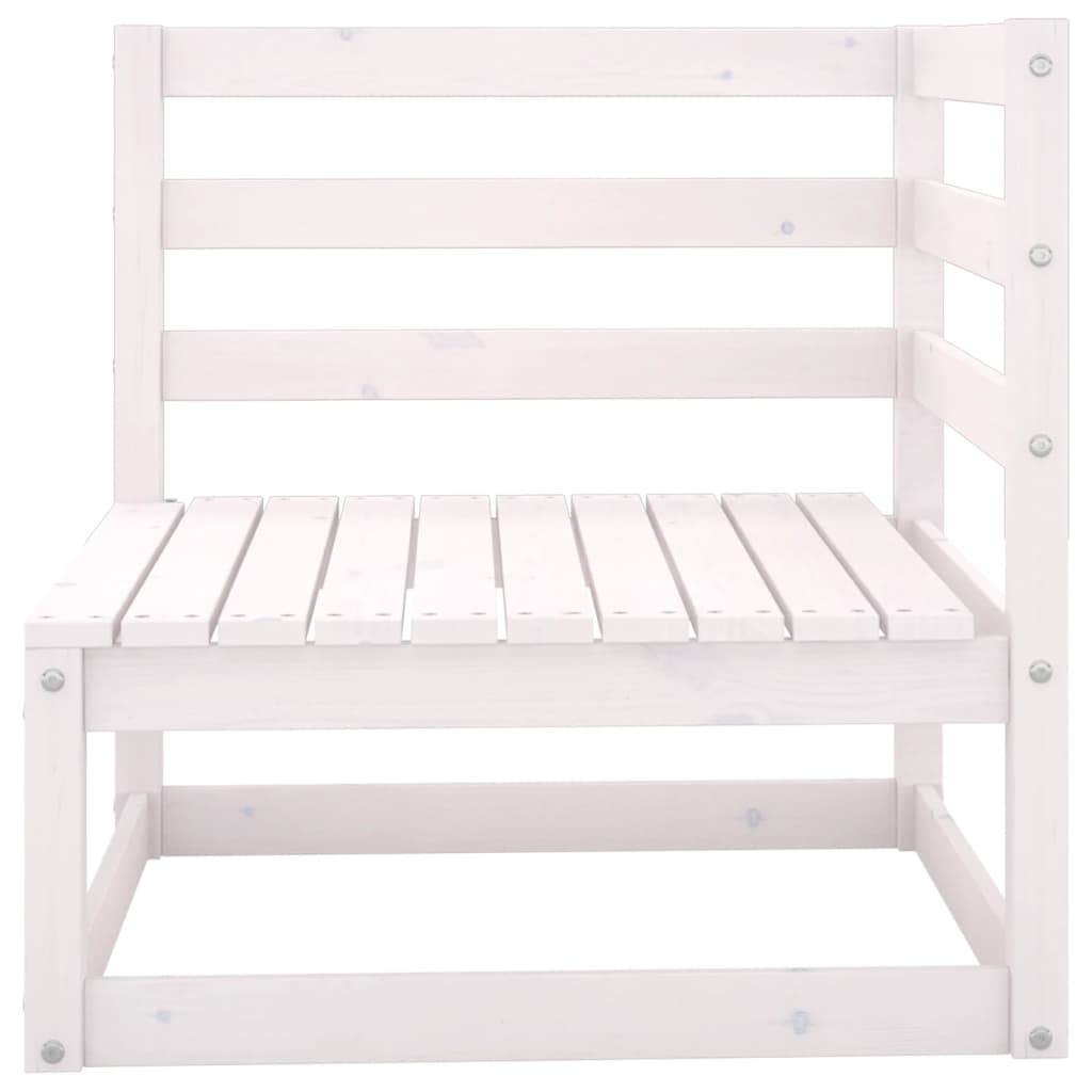 2-personers havesofa m. hynder massivt fyrretræ hvid