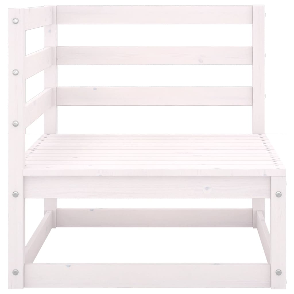 2-personers havesofa m. hynder massivt fyrretræ hvid