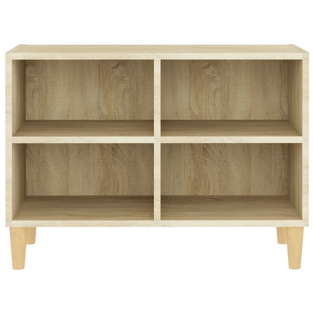 tv-skab med massive træben 69,5x30x50 cm sonoma-eg