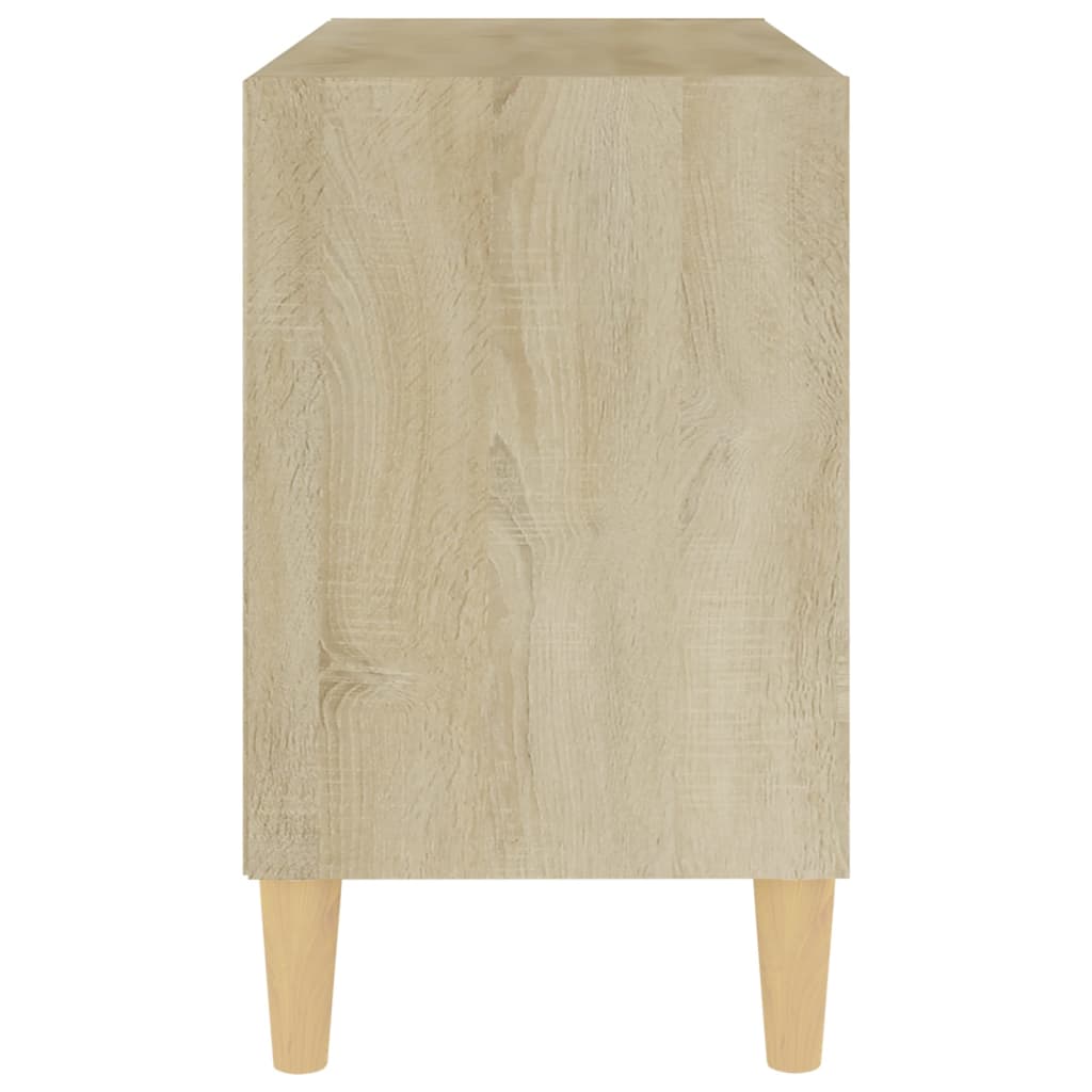 tv-skab med massive træben 69,5x30x50 cm sonoma-eg