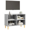 tv-skab med massive træben 69,5x30x50 cm betongrå