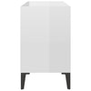 tv-skab med metalben 69,5x30x50 cm hvid højglans