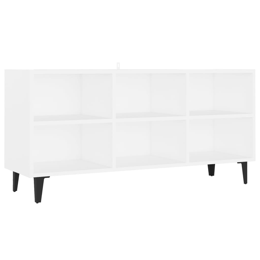 tv-skab med metalben 103,5x30x50 cm hvid