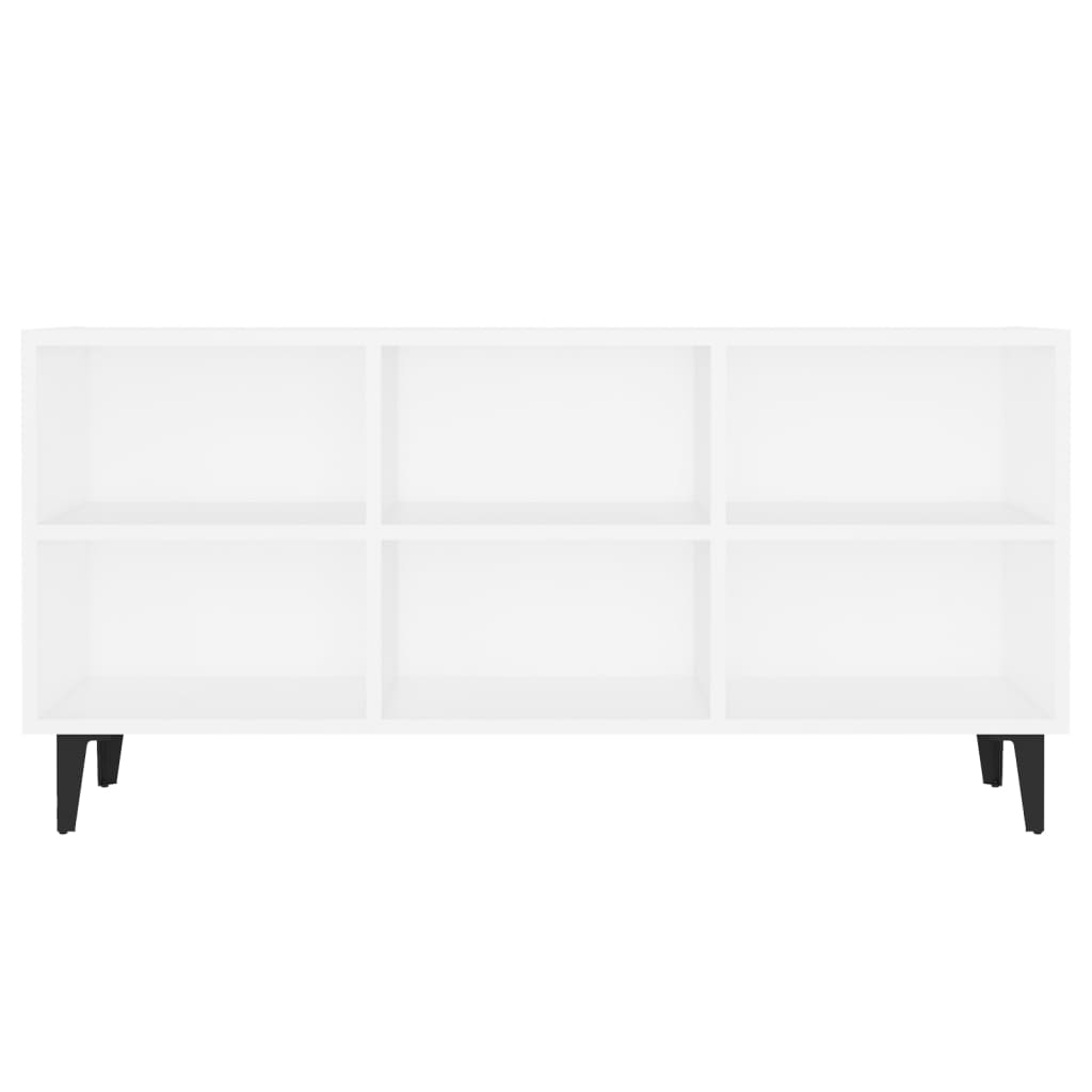 tv-skab med metalben 103,5x30x50 cm hvid