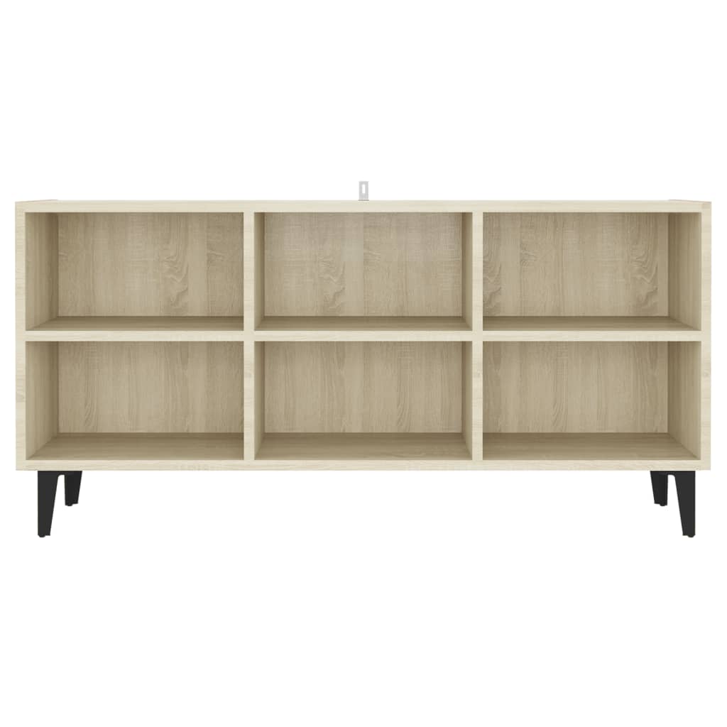 tv-skab med metalben 103,5x30x50 cm sonoma-eg