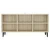 tv-skab med metalben 103,5x30x50 cm sonoma-eg