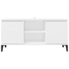 tv-skab med metalben 103,5x35x50 cm hvid
