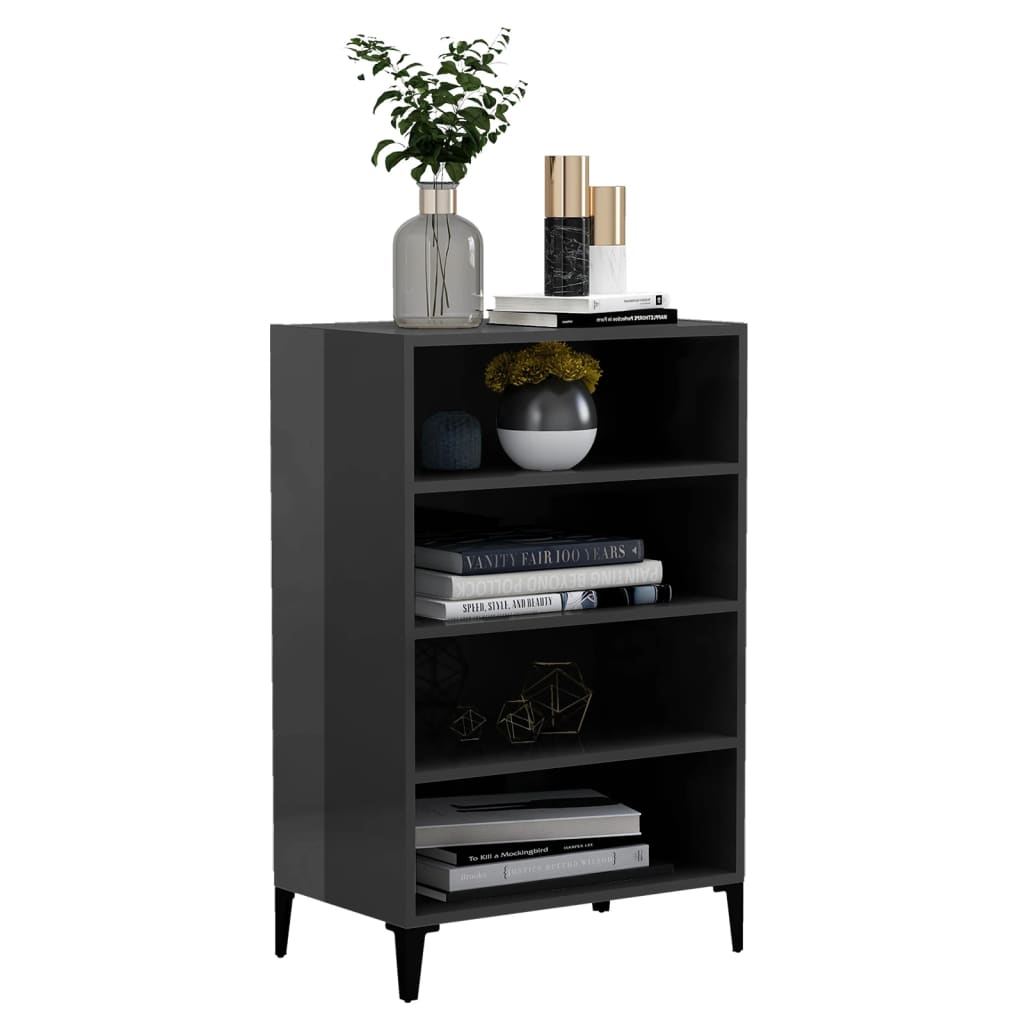 skænk 57x35x90 cm konstrueret træ grå højglans