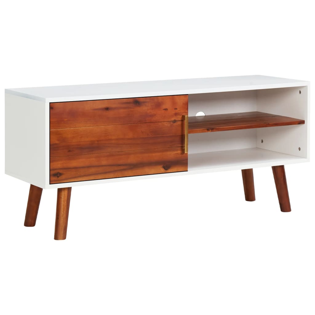 tv-skab 110x35x50 cm massivt akacietræ og MDF
