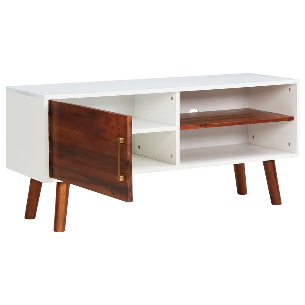 tv-skab 110x35x50 cm massivt akacietræ og MDF