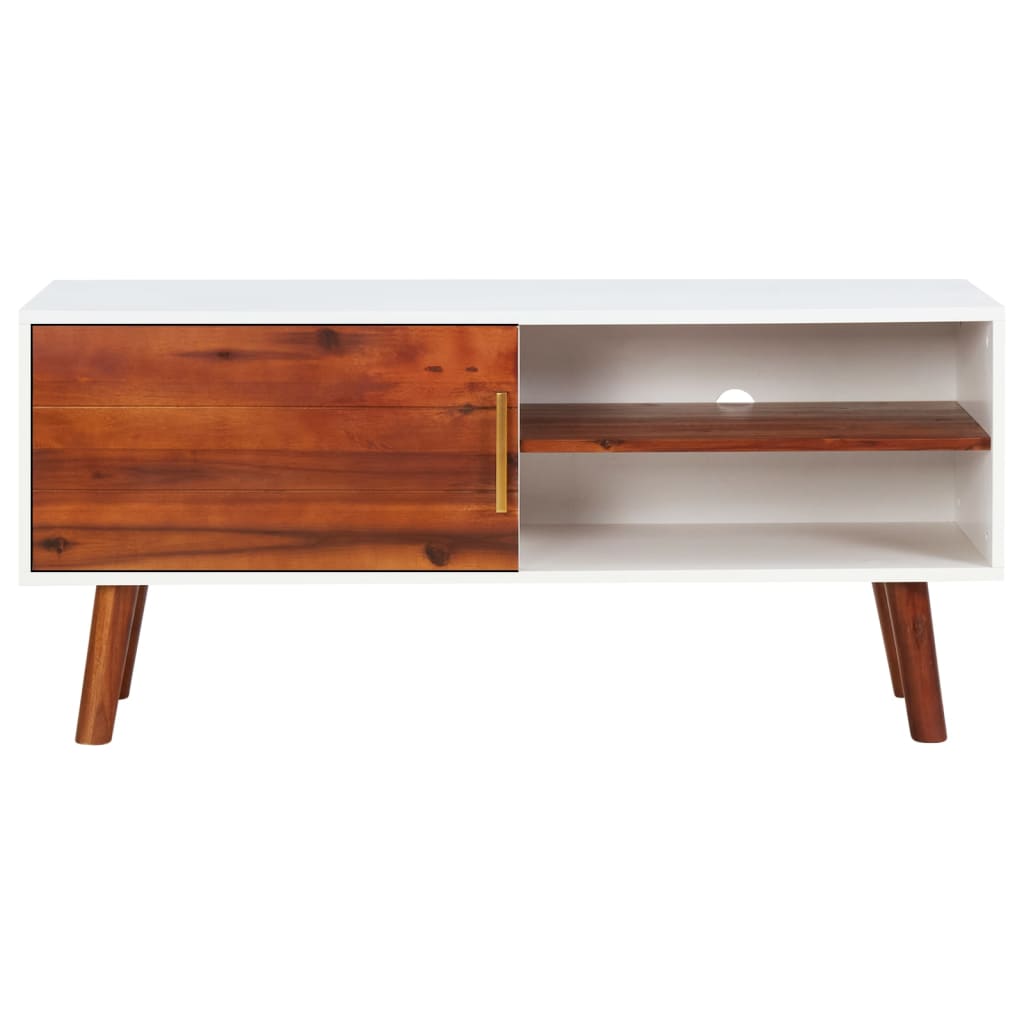 tv-skab 110x35x50 cm massivt akacietræ og MDF