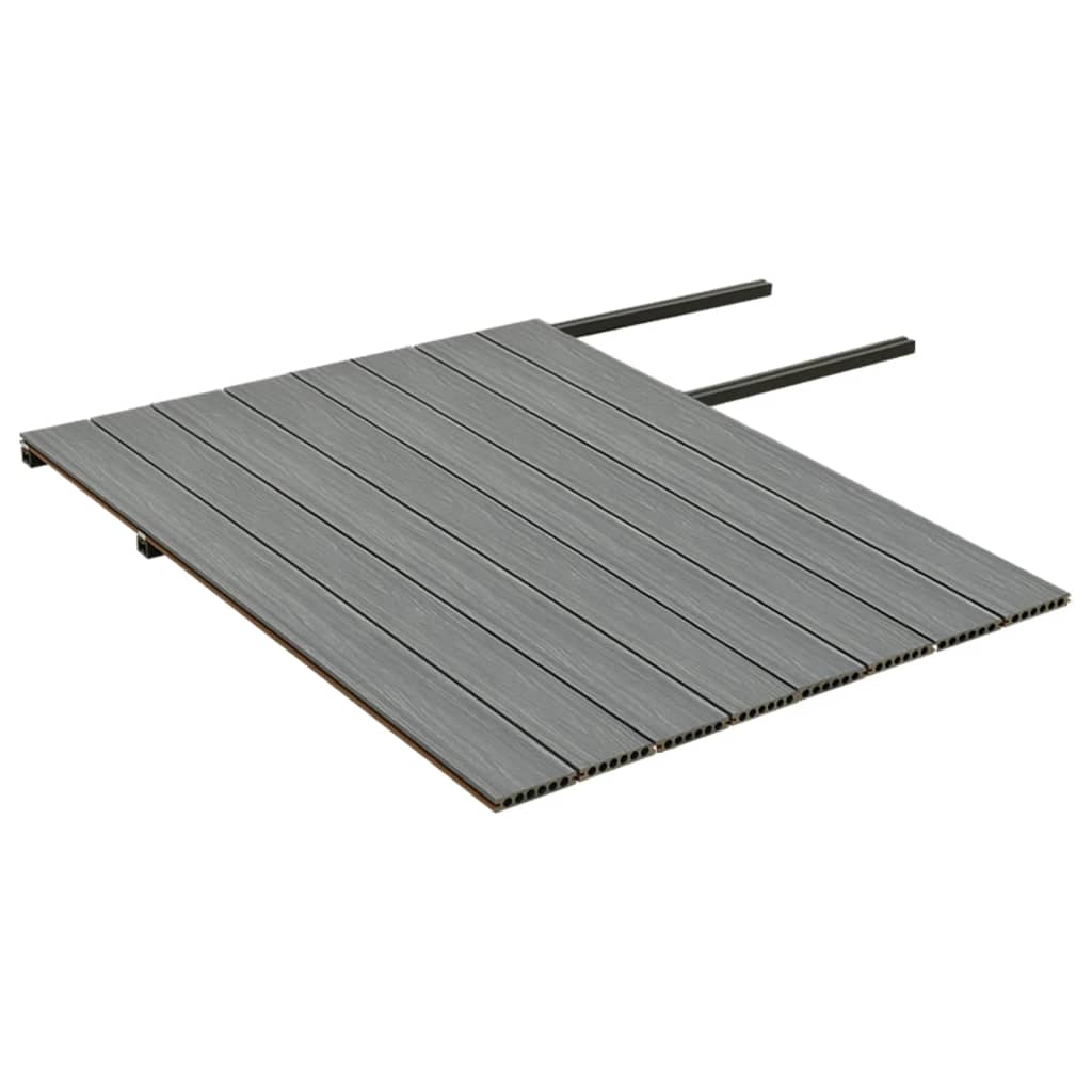 terrassebrædder med tilbehør WPC 16 m² 2,2 m brun og grå