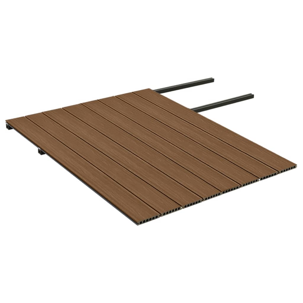 terrassebrædder med tilbehør WPC 16 m² 2,2 m brun og grå