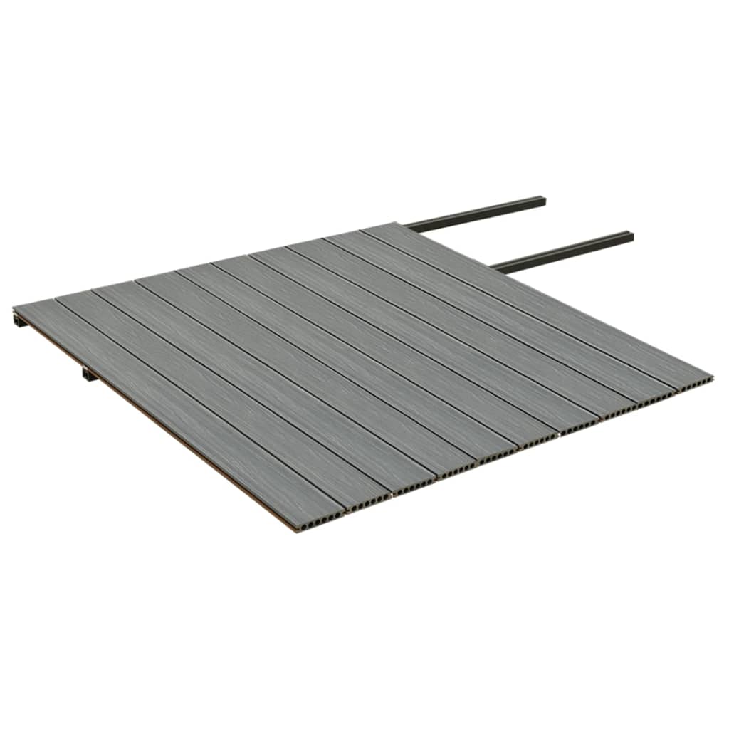 terrassebrædder med tilbehør WPC 20 m² 2,2 m brun og grå