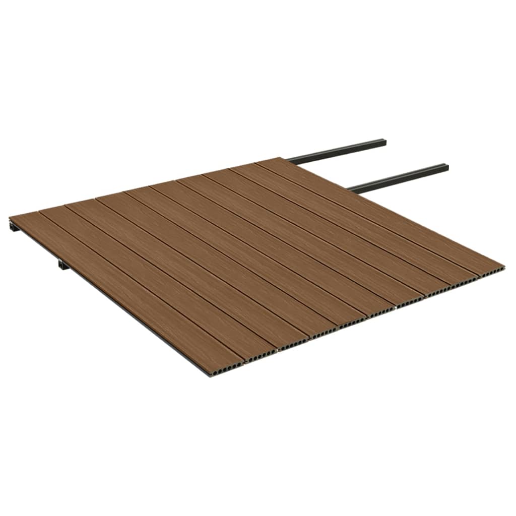 terrassebrædder med tilbehør WPC 20 m² 2,2 m brun og grå