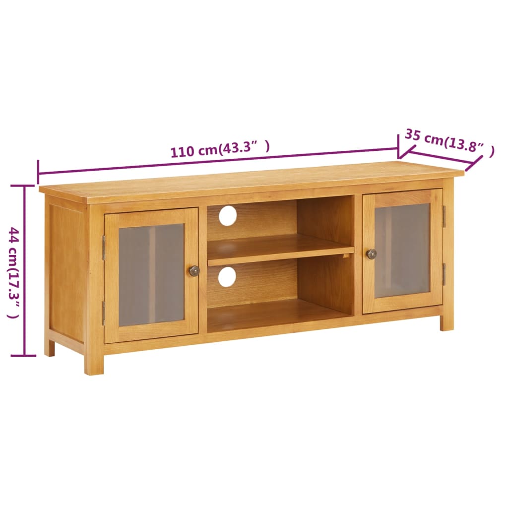 tv-skab 110x35x44 cm massivt egetræ