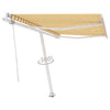 fritstående markise 300x250 cm automatisk betjening gul og hvid