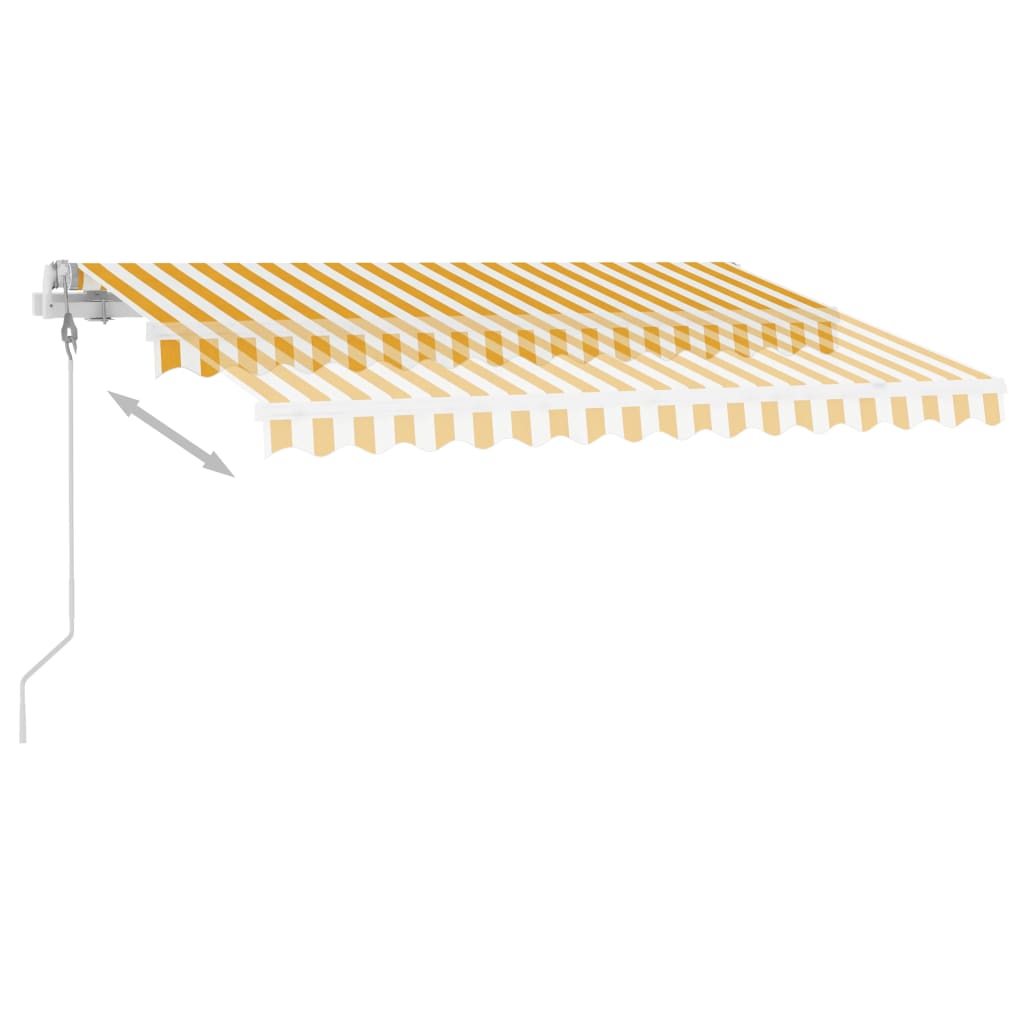 fritstående markise 300x250 cm automatisk betjening gul og hvid