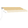 fritstående markise 300x250 cm automatisk betjening gul og hvid