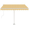 fritstående markise 300x250 cm automatisk betjening gul og hvid