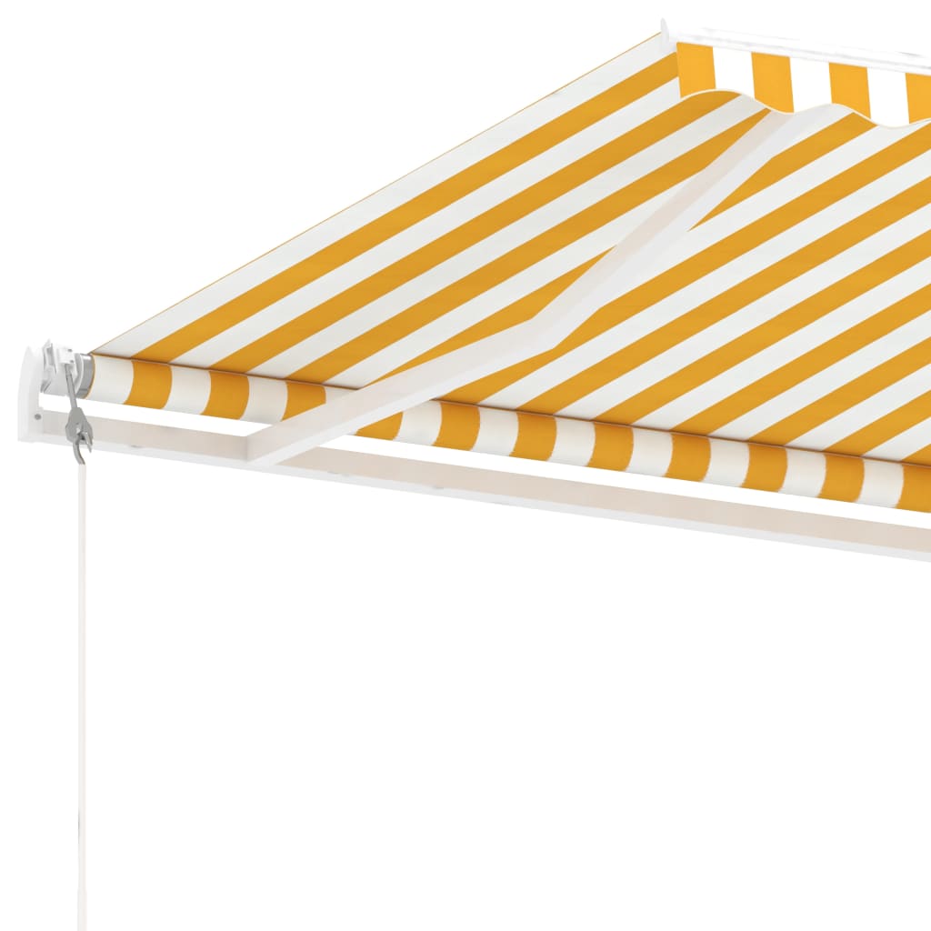 fritstående markise 300x250 cm automatisk betjening gul og hvid