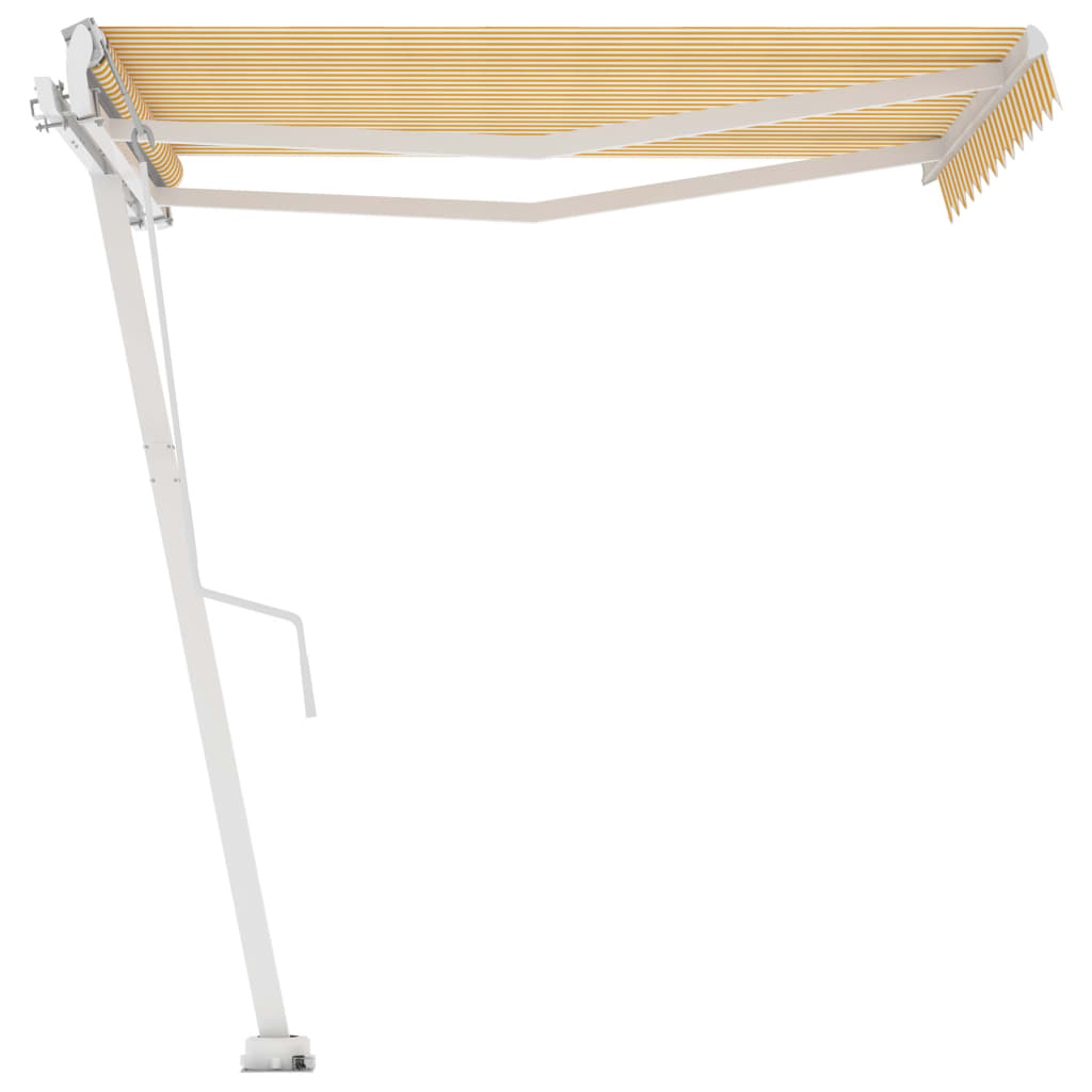 fritstående markise 300x250 cm automatisk betjening gul og hvid