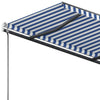 fritstående markise 300x250 cm manuel betjening blå og hvid