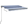 fritstående markise 300x250 cm automatisk betjening blå og hvid