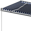 fritstående markise 300x250 cm automatisk betjening blå og hvid