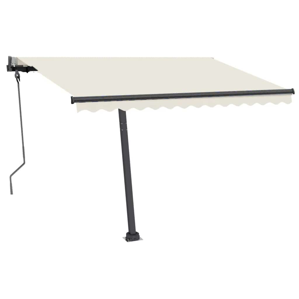 fritstående markise 300x250 cm automatisk betjening cremefarvet