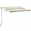 fritstående markise 300x250 cm automatisk betjening cremefarvet