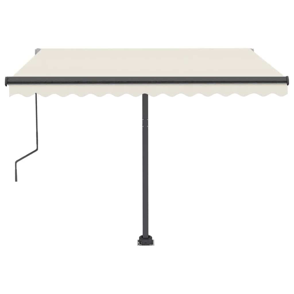 fritstående markise 300x250 cm automatisk betjening cremefarvet