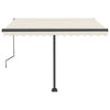 fritstående markise 300x250 cm automatisk betjening cremefarvet