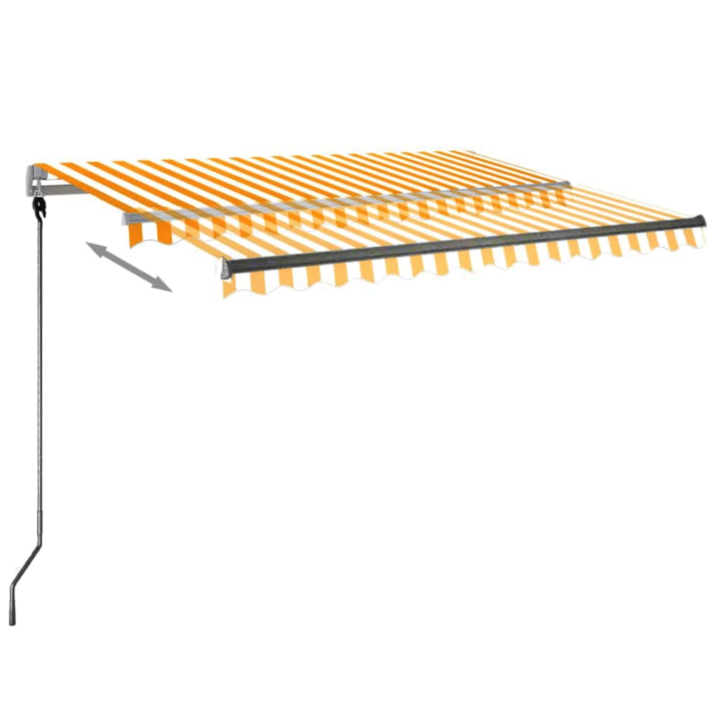 fritstående markise 300x250 cm automatisk betjening gul og hvid