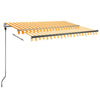 fritstående markise 300x250 cm automatisk betjening gul og hvid