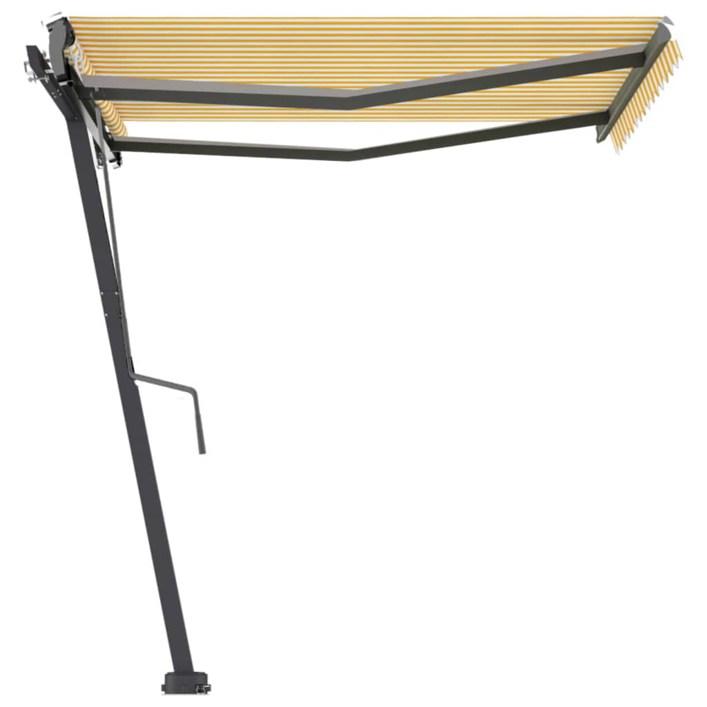 fritstående markise 300x250 cm automatisk betjening gul og hvid