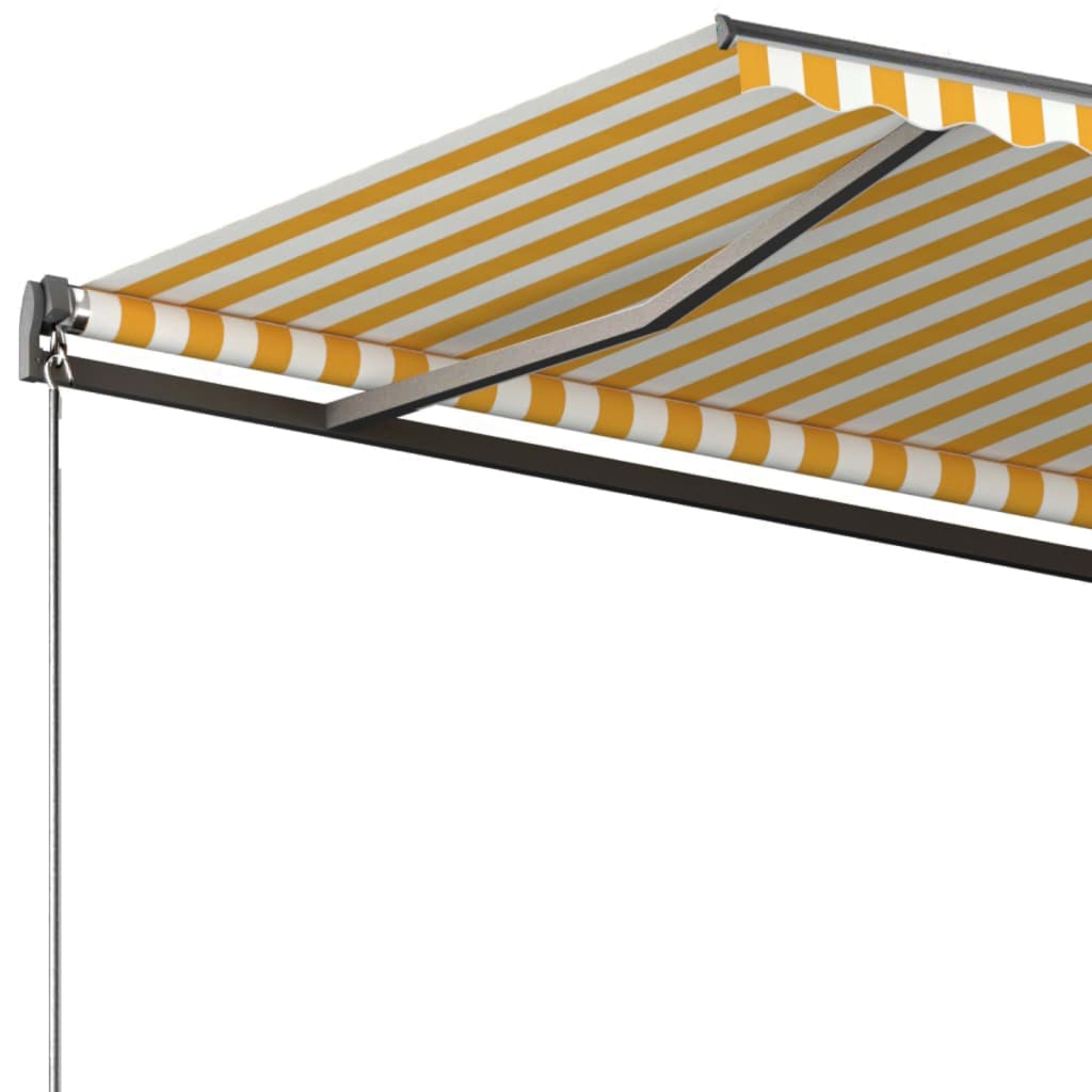 fritstående markise 300x250 cm automatisk betjening gul og hvid