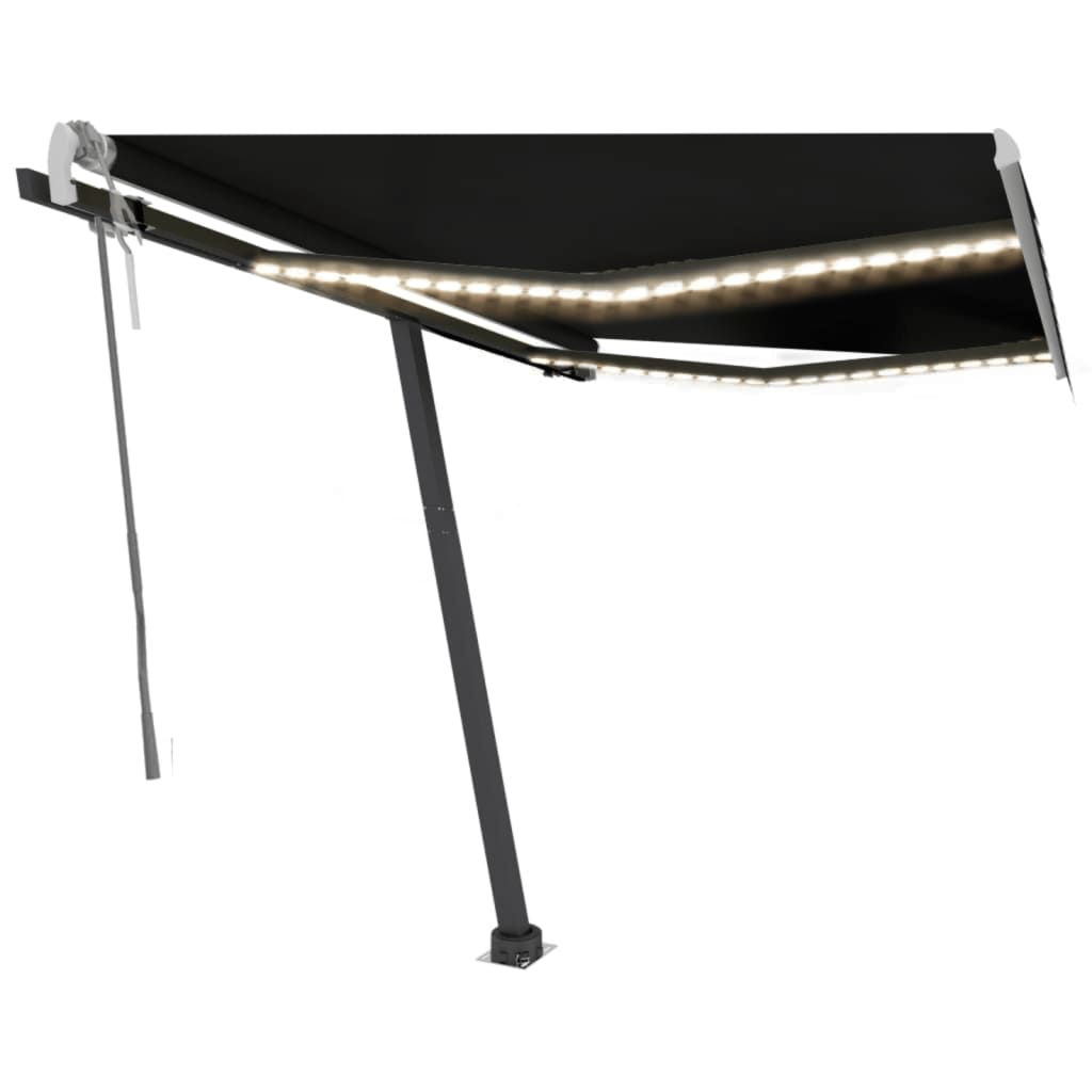 fritstående markise 300x250 cm automatisk betjening antracitgrå