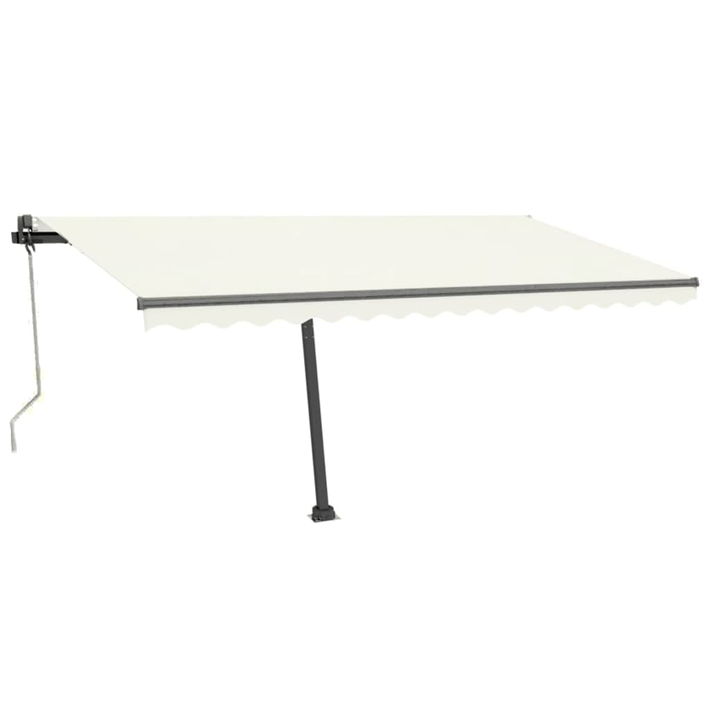 fritstående markise 400x350 cm automatisk betjening cremefarvet