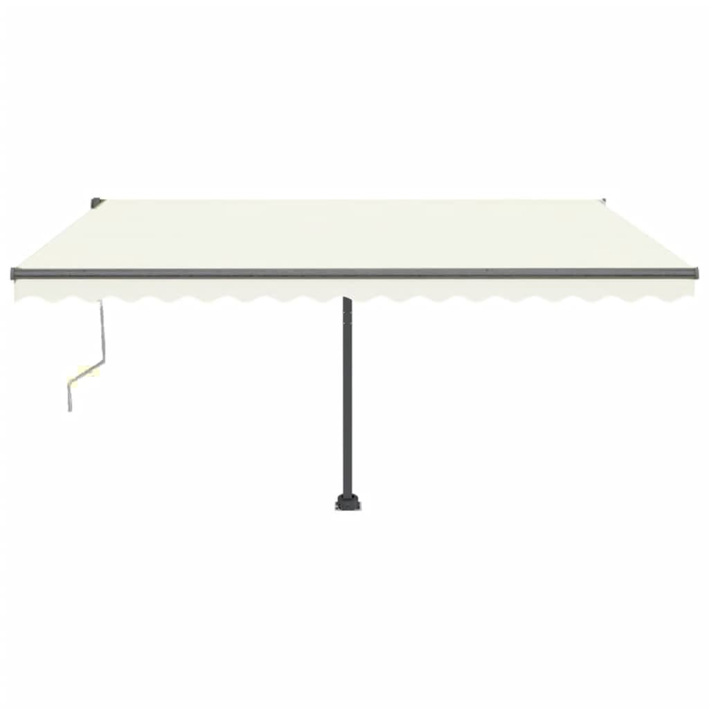 fritstående markise 400x350 cm automatisk betjening cremefarvet
