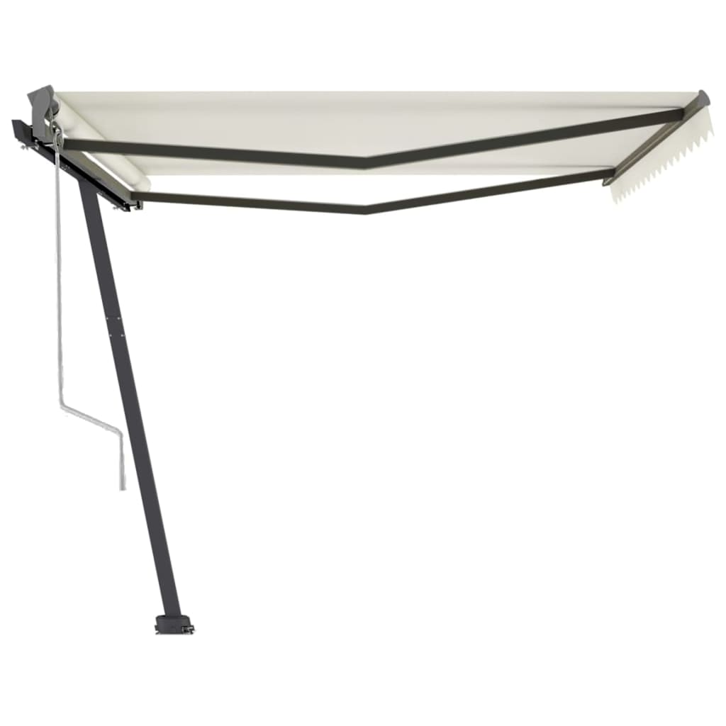 fritstående markise 400x350 cm automatisk betjening cremefarvet