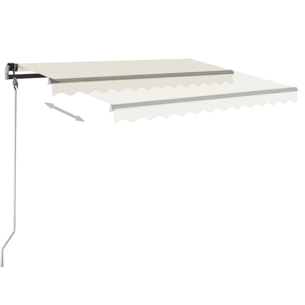 fritstående markise 400x350 cm automatisk betjening cremefarvet