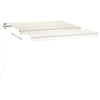 foldemarkise m. LED-lys 4x3 m manuel betjening cremefarvet