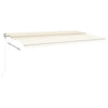 markise med LED-lys 6x3 m manuel betjening cremefarvet
