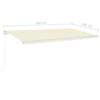 markise med LED-lys 6x3 m manuel betjening cremefarvet