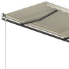 markise med stolper 3,5x2,5 m automatisk betjening cremefarvet