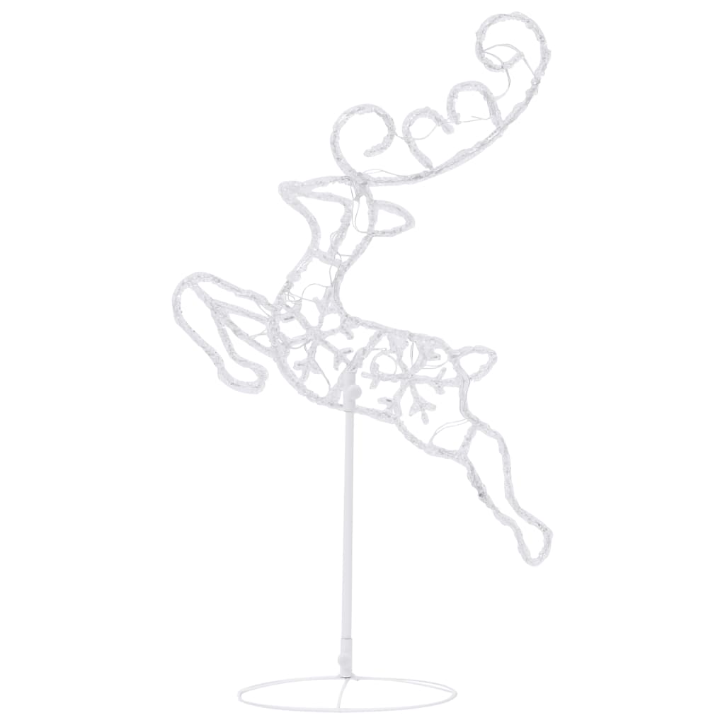 flyvende rensdyr m. kane 260x21x87 cm akryl varm hvid