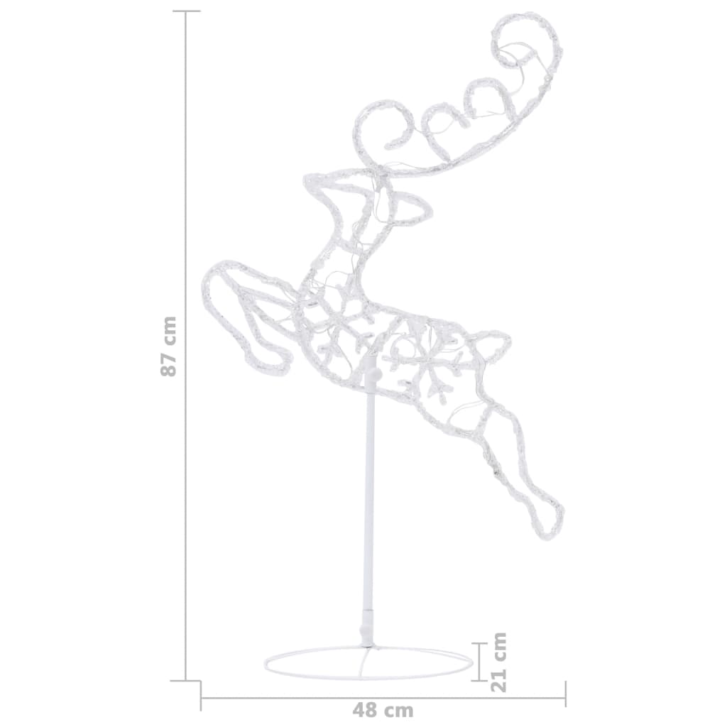 flyvende rensdyr m. kane 260x21x87 cm akryl blå